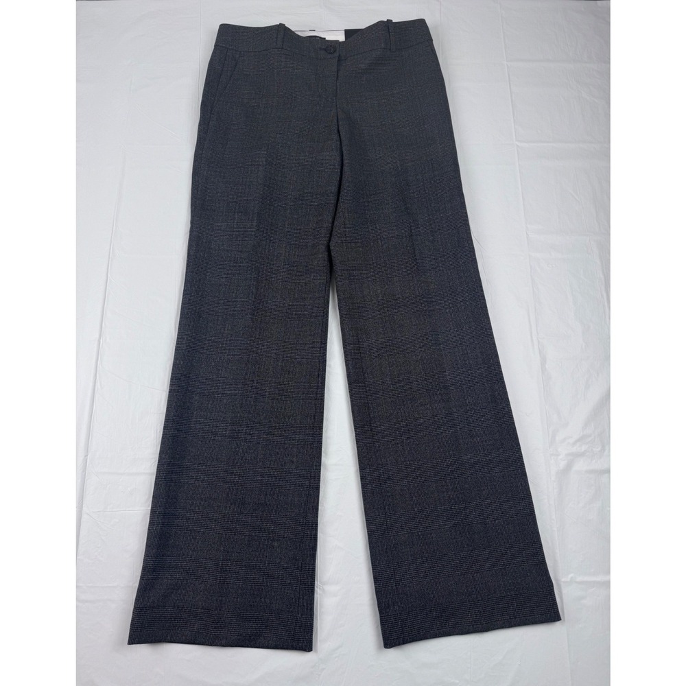 Ann Taylor Modern Fit Trouser Leg Pants Gray Glen Plaid‎ Wool Blend Size 4 NWT